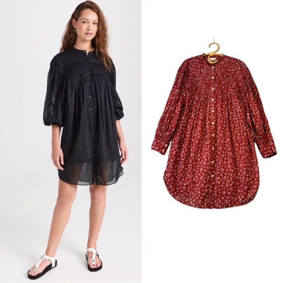 Isabel Marant Dresses & Skirts - Isabel Marant Etoile | Plana Shirt Dress Red Floral Print Size 38 FR / US 6